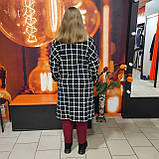 Чорний жіночий кардиган клітинка кишені, фото 4