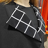 Чорний жіночий кардиган клітинка кишені, фото 6