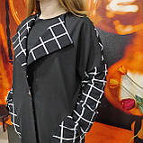 Чорний жіночий кардиган клітинка кишені, фото 7