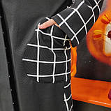 Чорний жіночий кардиган клітинка кишені, фото 8