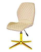 Стілець Fox GD-Modern Base на золотій хрестовині зі стопками, поворотний із регулюванням висоти, м'яке сидіння, фото 7