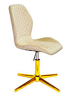 Стілець Fox GD-Modern Base на золотій хрестовині зі стопками, поворотний із регулюванням висоти, м'яке сидіння, фото 10