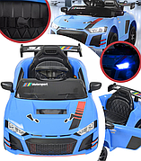 Дитячий електромобіль Cabrio 6V 5A (спойлер, пульт, LED-фари, звук, відкривні двері, педаль газу), Синій