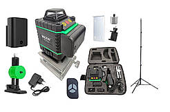 Відкалібрований Лазерний рівень нівелір Hilda 4D 2 акамулятори + штатив 2.1м 16 ліній зелений промінь