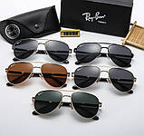 Чоловічі сонцезахисні окуляри авіатори з поляризацією Ray ban 58517 black, фото 3
