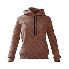 Худі жіноче з принтом «Фенді. Червоний патерн. Fendi. Red Pattern»