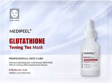Відбілююча тоні.уюча маска для обличчя MEDIPEEL Glutathione Toning Tox Mask, 25 мл