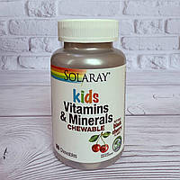 Комплекс вітамінів та мінералів для дітей Solaray Children's Vitamins and Minerals, 60 жувальних таблеток