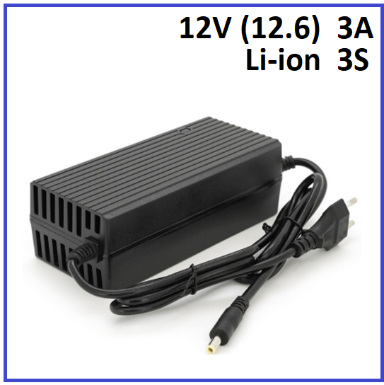 Зарядний пристрій для акумуляторів Li-Ion 12V (12.6) 3S до 3A штекер 5.5х2.1