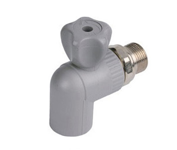 Кран радіаторний кутовий 25х3/4" поліпропіленовий (Туреччина), фото 1