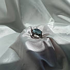 Каблучка срібна у вінтажному стилі з текстурним рослинним візерунком і натуральним топазом Garden, фото 2