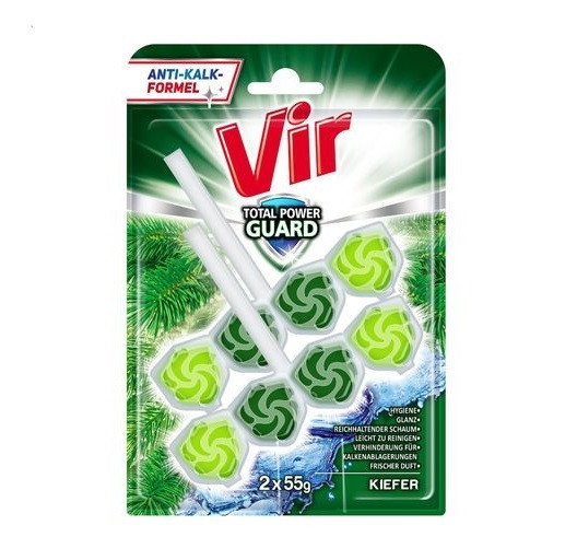 Блок для унітазу VIR Total Power Guard Хвоя 2*55 г, фото 1