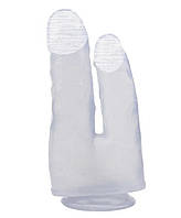 Подвійний прозорий фалоімітатор на присосці Chisa Hi-Rubber