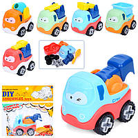 Конструктор 201-203 (360шт) на шурупах, будтехніка, 6,5см, 6 видів, у пакеті, 15-16-5см