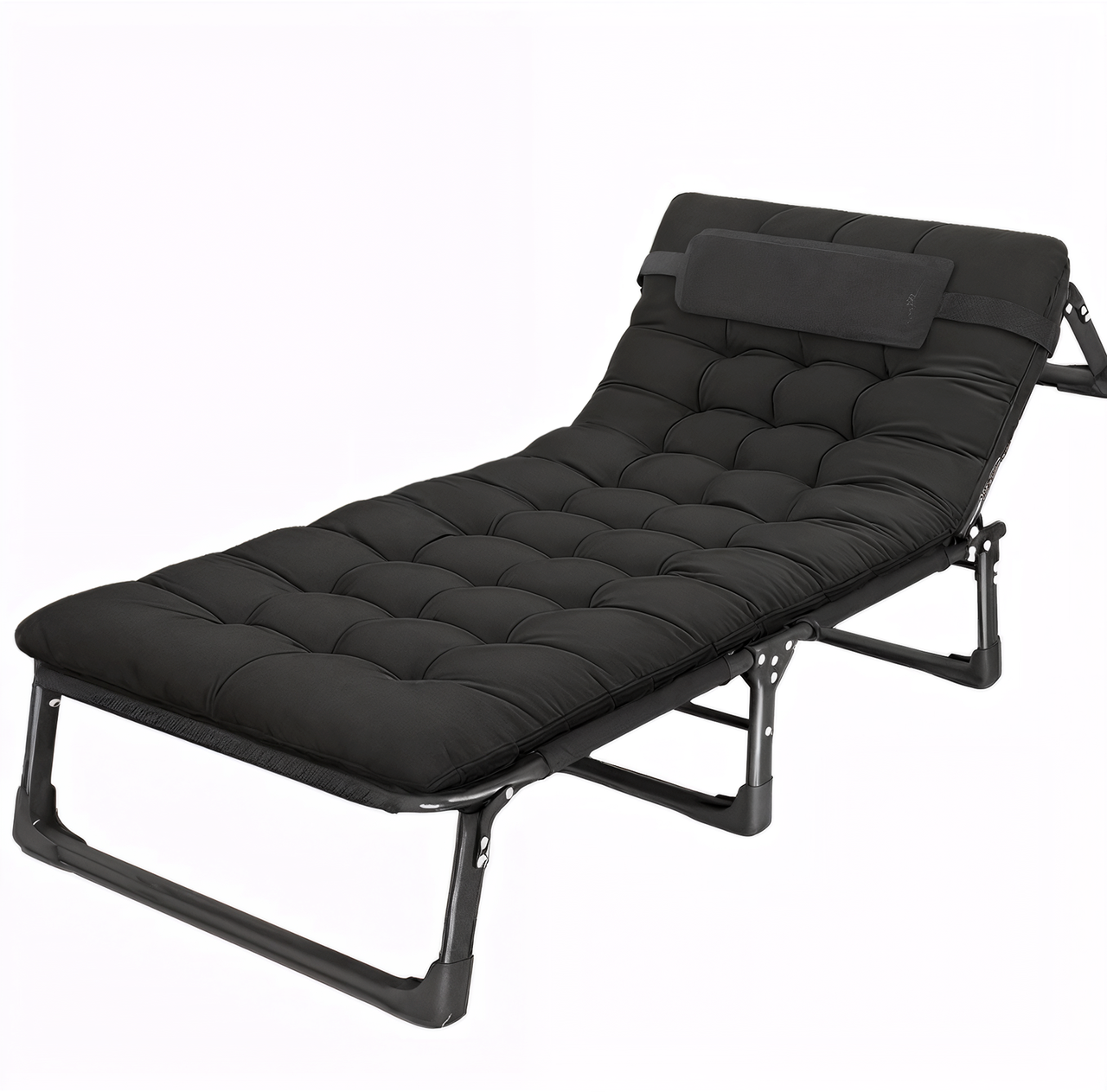 Розкладне ліжко (розкладачка) з подушкою LEOBRO Темно-сіре (FB-S04-PPB), фото 1