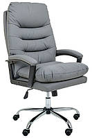 Сучасне офісне крісло Armani сіре зі шкірозамінника для керівника з високою спинкою в офіс і домашній кабінет AMF