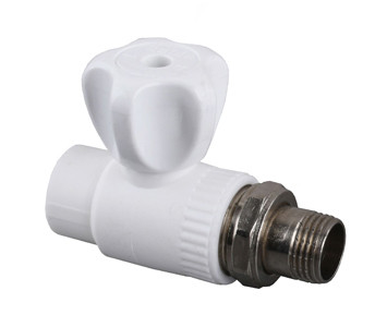 Кран радіаторний прямий 25х3/4" поліпропіленовий (білий) Туреччина, фото 1