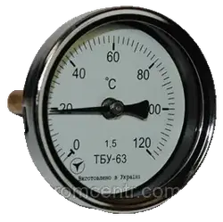 Термометр біметалевий осьове ТБУ-63