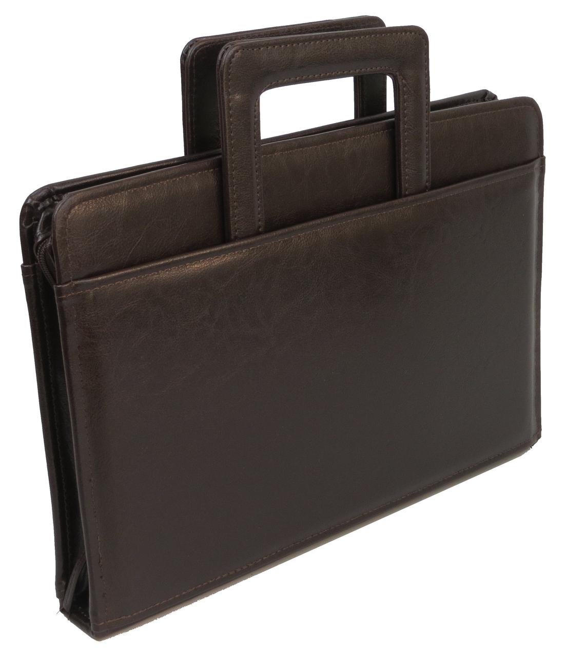 Ділова папка-портфель із штучної шкіри JPB Коричневий (AK-13 brown), фото 1