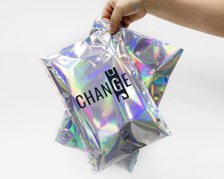 Кур'єрські пакети А5 з логотипом оптом Голографічні бандерольні пакети 19х24 см, фото 1