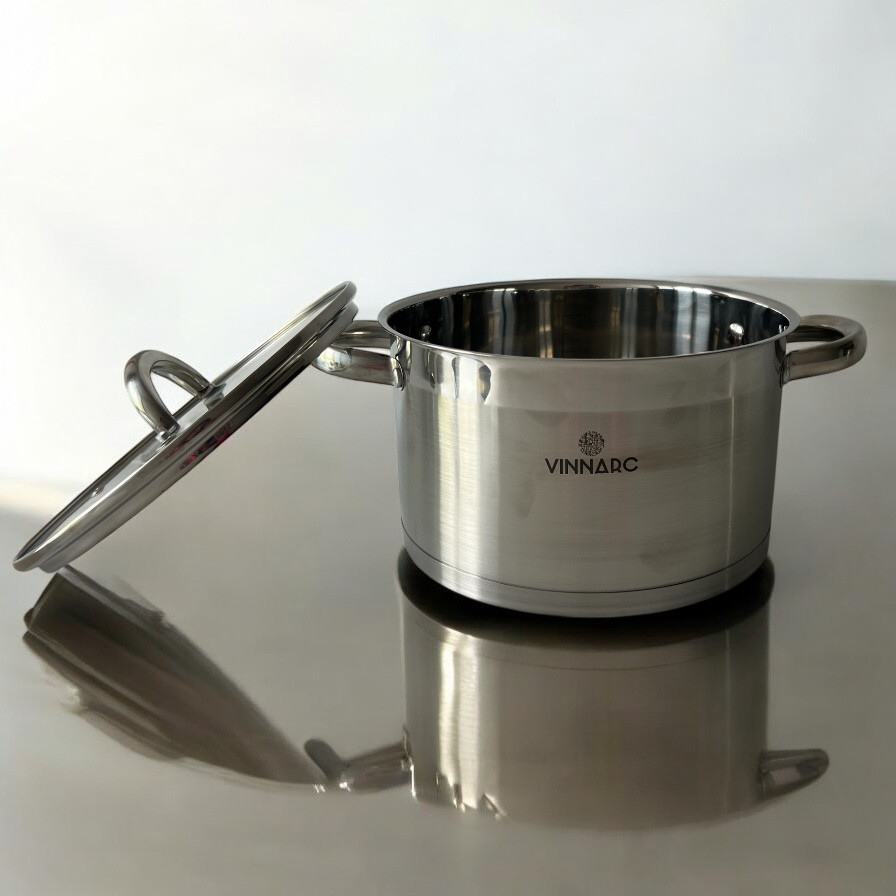 Каструля нержавіюча сталь 4л Vinnarc 7447VN, фото 1