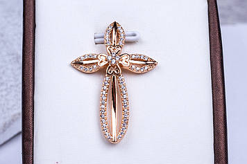 Підвіска кулон хрестик на ланцюжок до 0,3 см, підвіска Xuping