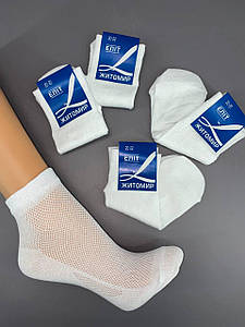 Шкарпетки базові білі однотонні сіточка 20-22 (32-36р) 10пар/уп