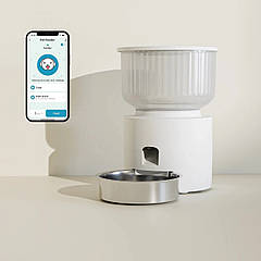 Автоматична смарт-кормушка для кота і собаки Papifeed 3L з Wi-Fi, керування з телефону Білий