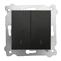 Механізм вимикача 2-клв.прохідного чорний KARELL