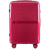 Валіза поліпропіленова WINGS 181-04 середня 68 см червона, фото 2