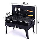 Мангал складаний (46х43х26 см) + решітка, лопатка та вилка CA-07 / Переносний мангал для барбекю, фото 8