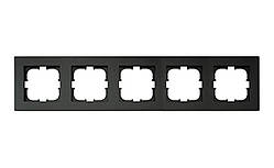 Рамка п'ятерна електрична чорна KARELL