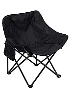 Кресло раскладное для отдыха на природе кемпинговый туристический стул складной для рыбалки черный 70*44*44 см