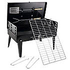 Мангал складаний (46х43х26 см) + решітка, лопатка та вилка CA-07 / Переносний мангал для барбекю, фото 10