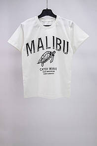 Футболка підліткова для дівчинки з принтом MALIBU кулір