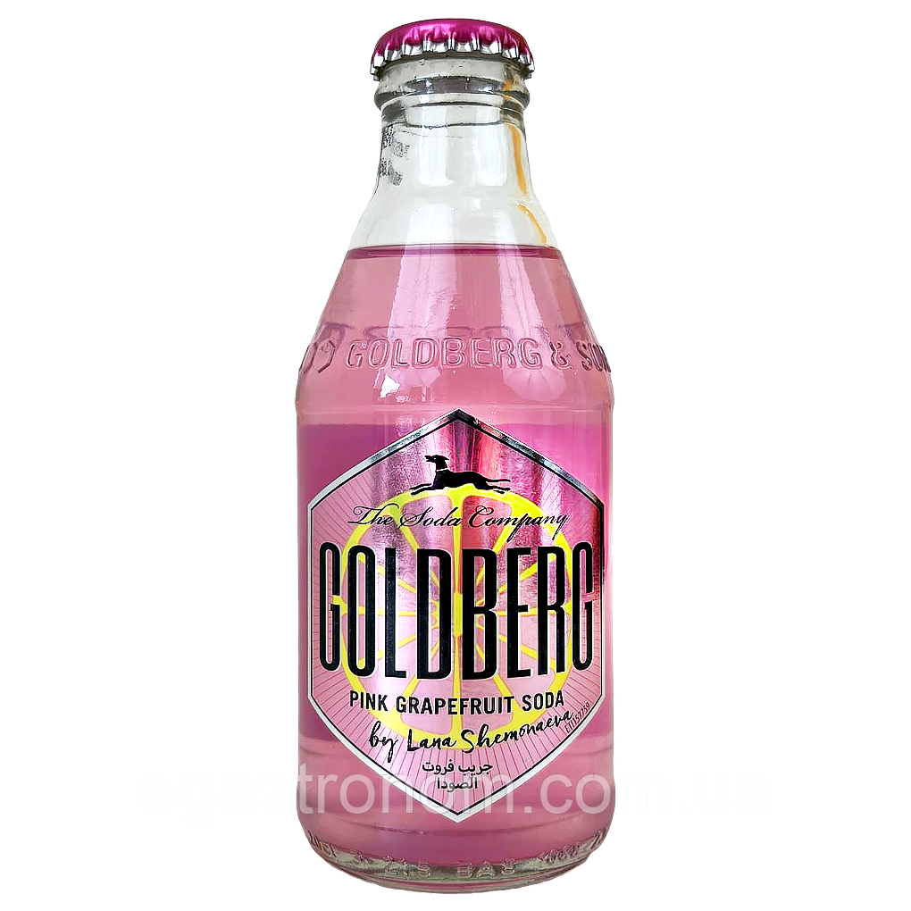 Напій газований тонік грейпфрут Голдберг Goldberg pink grapefruit soda с/б 200ml 24шт/ящ (Код: 00-00017648), фото 1