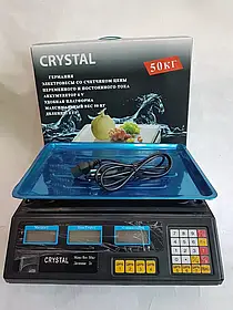 Ваги Crystal 50 kg електронні настільні ваги з калькулятором торгові
