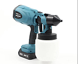 Потужний акумуляторний фарбопульт АКБ фарбопульт із регулюванням ширини Мakita Пульверизатор для фарбування стін 2АКБ, фото 2