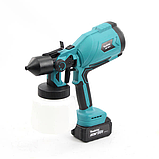 Потужний акумуляторний фарбопульт АКБ фарбопульт із регулюванням ширини Мakita Пульверизатор для фарбування стін 2АКБ, фото 3