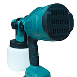 Потужний акумуляторний фарбопульт АКБ фарбопульт із регулюванням ширини Мakita Пульверизатор для фарбування стін 2АКБ, фото 6