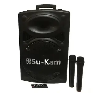 Портативна колонка Su-Kam BT 100D + 1 бездротовий мікрофон (12v/220v), фото 1
