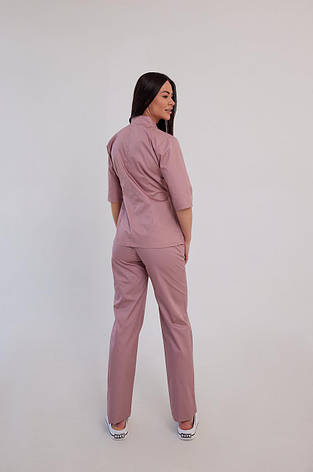 Жіночий медичний костюм Кароліна пудра - Костюм косметолога - Костюм масажиста, фото 2