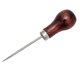 Шило з темною дерев'яною ручкою