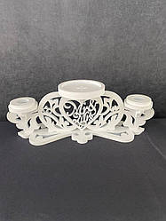 Підсвічник для свічок Сімейне вогнище Білий Весільний підсвічник на стіл Білий підсвічник на 3 свічки