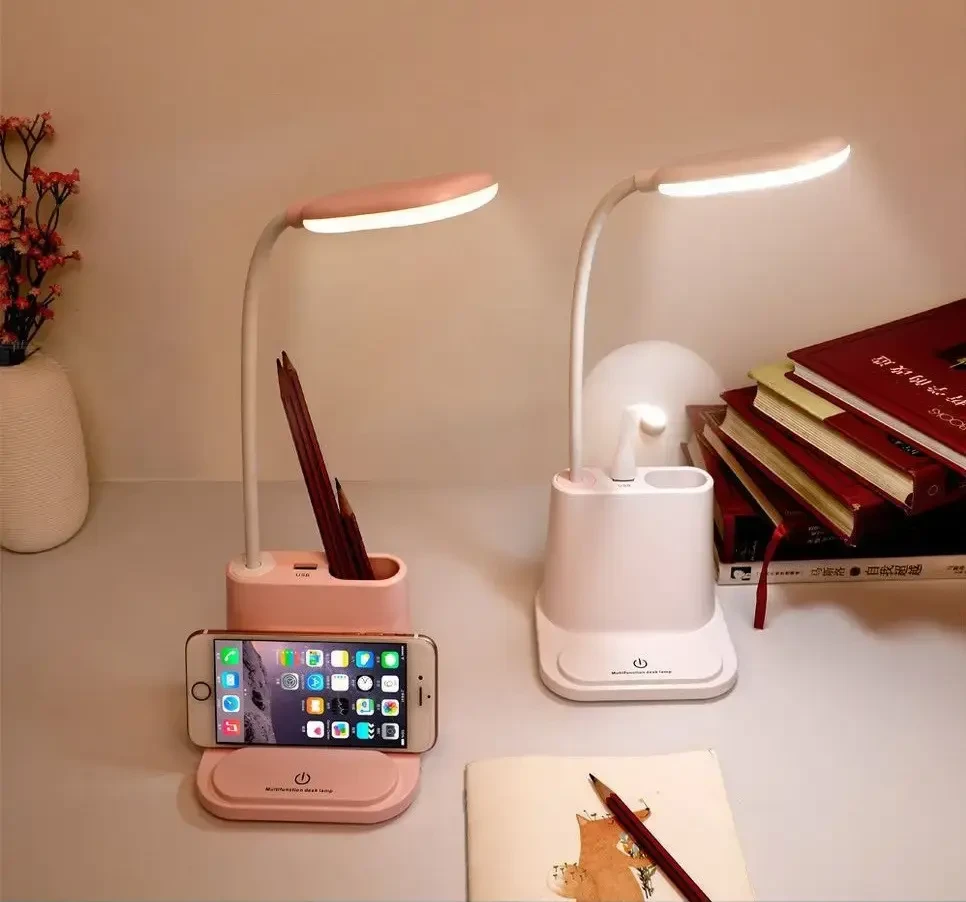 Акумуляторна Настільна LED-лампа Bionic Desk Lamp з USB-виходом, органайзером і підставкою для смартфона