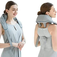 Електричний масажер з ІЧ-підігрівом Neck massager на акумуляторі