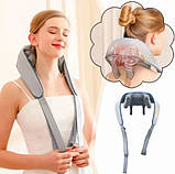 Універсальний акумуляторний масажер з ІЧ-підігрівом Neck massager для шиї та плечей, фото 3
