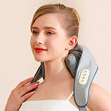 Універсальний акумуляторний масажер з ІЧ-підігрівом Neck massager для шиї та плечей, фото 4