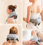 Універсальний акумуляторний масажер з ІЧ-підігрівом Neck massager для шиї та плечей, фото 6