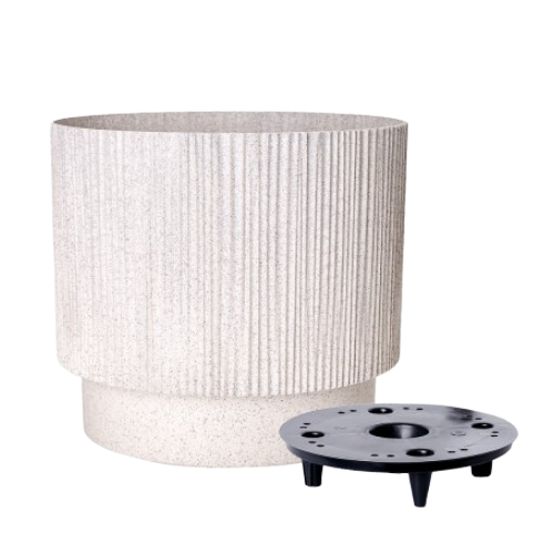 Вазон Осло зі вставкою 16см біла троянда WOOD Алеана, фото 1